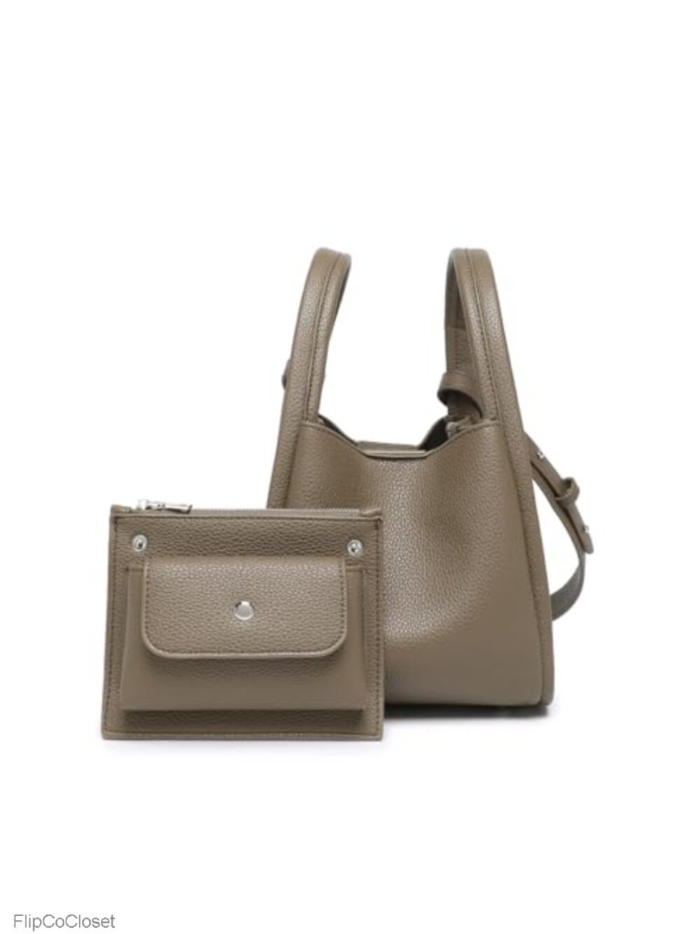 Mini PU Bucket Bag Crossbody Purse with Magnetic Closure & Pouch